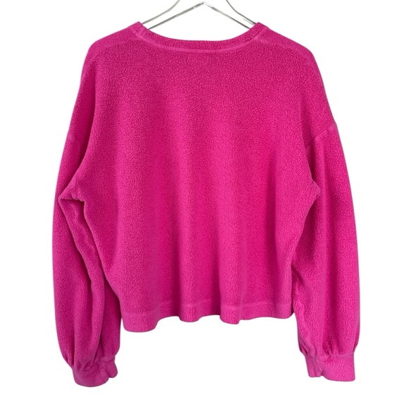 Sundry Evereve Sherpa Cropped Pullover Hot Pink Size 3 (large) - Picture 2 of 4
